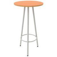 Mange debout Ø 60 cm hauteur 110 cm stratifié orange/alu 9006 - Image principale