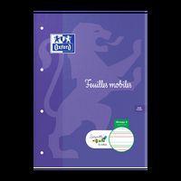Etui 100 feuillets perforées simples 90g A4 3mm 4 couleurs - Oxford