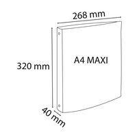 Classeur A4 polypropylène 4 anneaux diam: 30mm dos: 40 mm  - Rouge thumbnail image 2