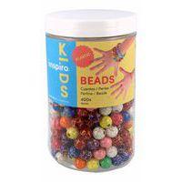 Bocal 400 perles plastiques couleurs assorties décor doré Ø 9mm - Image principale