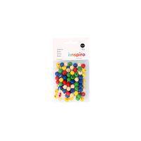 Sachet 95 perles bois rondes multicolores 10 mm - Innspiro