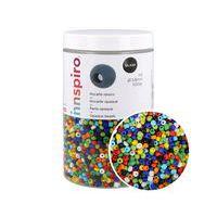 Boîte de 500 g perles de rocaille multicolores opaques - Innspiro