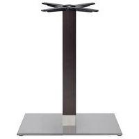 Pied de table Tiffany ht 109cm base rectang inox satiné - colonne hêtre wengué - Image principale