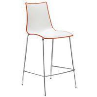 Lot de 2 tabourets Zebra hauteur 65 cm blanc/orange - chromé - Image principale