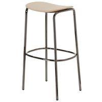 Tabouret Trick hauteur 75 cm bois chêne naturel - nickel - Image principale