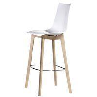 Tabouret Zebra hauteur 78 cm blanc brillant - hêtre naturel - Image principale