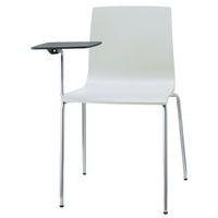 Lot de 2 chaises Alice 4 pieds avec tablette technopolymère lin - chromé - Image principale