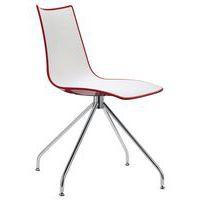 Lot de 2 chaises Zebra blanc/rouge - pied pivotant chromé - Image principale