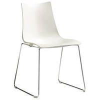 Lot de 2 chaises Zebra lin - pied traîneau chromé - Image principale