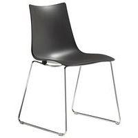 Lot de 2 chaises Zebra anthracite - pied traîneau chromé - Image principale