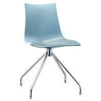 Lot de 2 chaises Zebra azur - pied pivotant chromé - Image principale