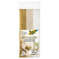 Feuille de papier de soie imprimé esprit de fêtes couleurs or dim. 50 x 75 cm (Paquet de 6) - Image principale