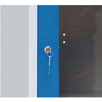 Vestiaire porte transparente 4 cases - 1 colonne lg 40cm Gris/Bleu thumbnail image 3