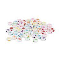 Bocal 1200 perles plastique lettres dia7mm trou1.2mm couleur - Image principale