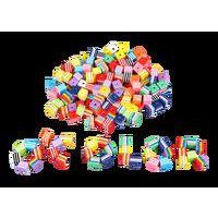 Sachet 200 perles multicolores carrées 10 mm