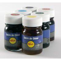 Set 6 flacons 50ml encre de Chine couleurs assorties - Pichon