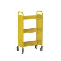 Chariot à livres 3 tablettes inclinées simple face jaune 1018 - Image principale