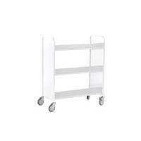 Chariot à livres 6 tablettes inclinées double face blanc 9003 - Image 2