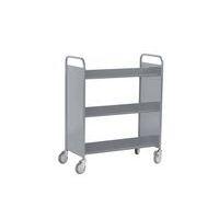Chariot à livres 6 tablettes inclinées double face gris 7040 thumbnail image 2