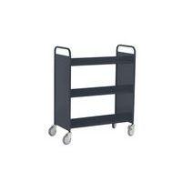 Chariot à livres 6 tablettes inclinées double face anthracite 7016 - Image 2