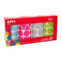 4 rouleaux gommettes géométriques 27mm peps - Apli