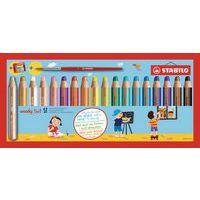 Etui 18 crayons woody+ 1 taille-crayon et 1 pinceau gratuits - Stabilo