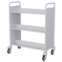 Chariot à livres 6 tablettes inclinées double face blanc 9003 thumbnail image 3