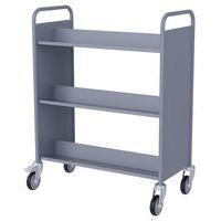 Chariot à livres 6 tablettes inclinées double face gris 7040 thumbnail image 3
