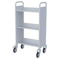 Chariot à livres 3 tablettes inclinées simple face blanc 9003 thumbnail image 2