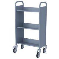 Chariot à livres 3 tablettes inclinées simple face gris 7040 thumbnail image 2