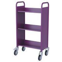 Chariot à livres 3 tablettes inclinées simple face prune 4006 thumbnail image 2