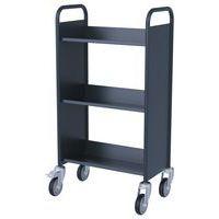 Chariot à livres 3 tablettes inclinées simple face anthracite 7016 - Image 2