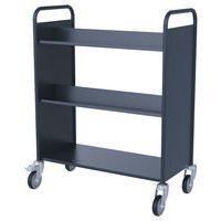 Chariot à livres 4 tablettes inclinées+1 droite double face anthracite 7016 - Image 2