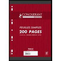 Paquet 100 feuillets simples 90g papier 100% recyclé - Conquerant