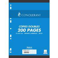 Paquet 50 copies doubles 90g A4 seyes perforées - Conquerant