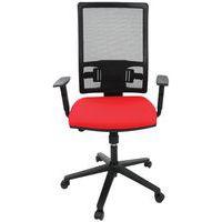Fauteuil Office dossier résille assise tissu coloris rouge thumbnail image 4