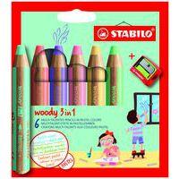 Etui 6 crayons woody pastel + 1 taille-crayon - Stabilo