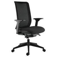 Fauteuil Max accoudoirs 3D dossier résille noire assise noire - Image principale
