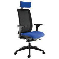 Fauteuil Max acc. 3D + têtière dos. résille noire assise bleu - Image principale