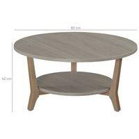 Table basse Zélos Ø 80 cm 2 plateaux hêtre/chêne foncé - Image 3