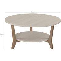 Table basse Zélos Ø 80 cm 2 plateaux hêtre/chêne clair thumbnail image 4