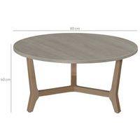 Table basse Zélos Ø 80 cm 1 plateau hêtre/chêne foncé - Image 4