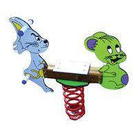 Jeu sur ressort 1 place - ptit loup chat souris - fixation platines - Image principale