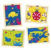 Lot de 4 puzzles magiques 12 pièces - les animaux -Nathan