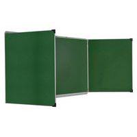 Tableau triptyque 1 x 2 m émaillé vert cadre aluminium anodisé - Image principale