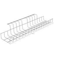 Goulotte passe-câbles ouverte Twin -Larg 18.5-Long 49-Ht 10 cm Argent - Image 5