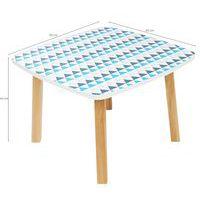 Table basse Woody 60 x 60 cm plateau décor Bleu - Image 5