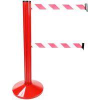 Poteau Rouge double sangle de 2 m Rouge/blanc - Image 4