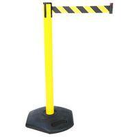 Kit socle et poteau PVC à sangle - jaune/noir - 90 cm - Image principale