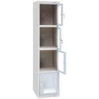 Vestiaire porte transparente 4 cases - 1 colonne lg 40cm Gris/Gris thumbnail image 3